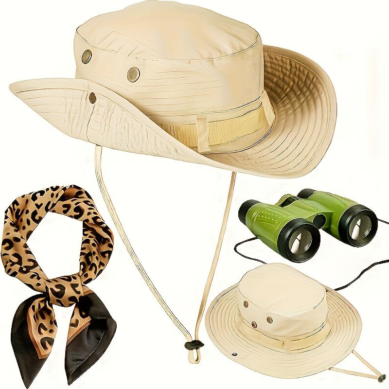 3 Pcs Women Safari Costume Sun Bucket Hat Leopard Scarf Binocular Zoo Keeper Outfit Accessories for Halloween Cosplay
3 Pcs Women Safari Costume Sun Bucket Hat Leopard Scarf Binocular Zoo Keeper Outfit Accessories for Halloween Cosplay