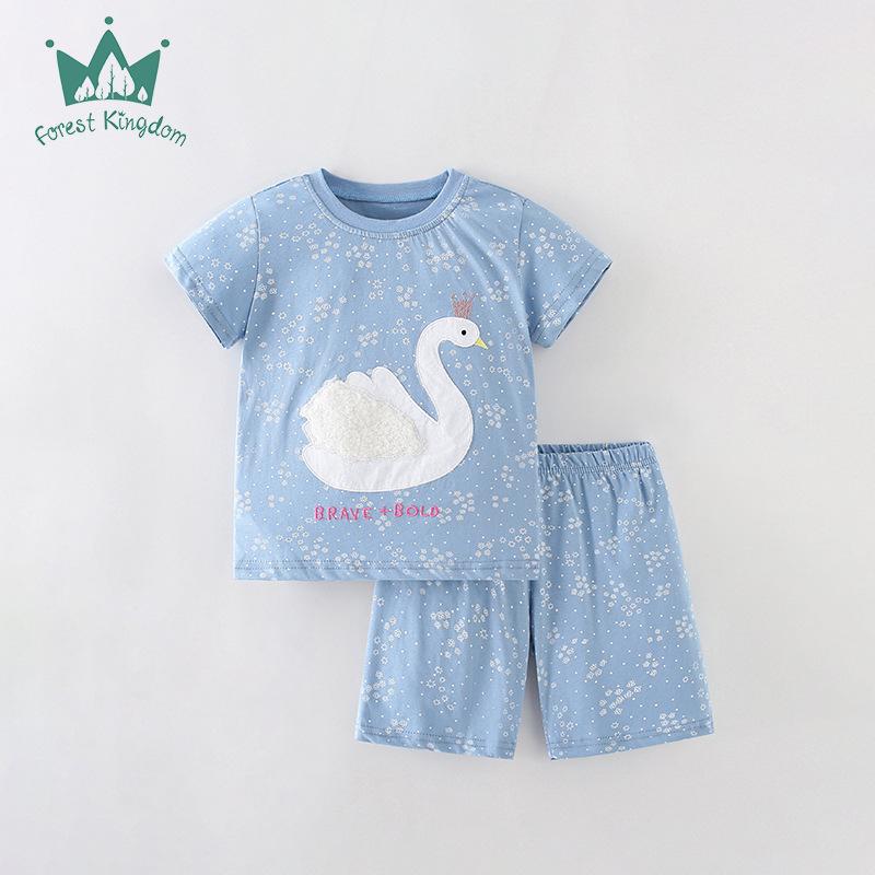 Forest Kingdom Girls Round Neck Short Sleeve Summer Suit - Two-Piece Casual Set for Small to Medium Children 3Y (90cm)
Forest Kingdom Girls Round Neck Short Sleeve Summer Suit - Two-Piece Casual Set for Small to Medium Children 3Y (90cm)