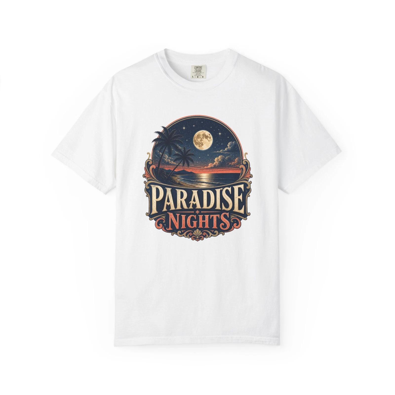 Paradise Nights T-T-Shirt Vintage Moonlit Beach Graphic Tee S
Paradise Nights T-T-Shirt Vintage Moonlit Beach Graphic Tee S
