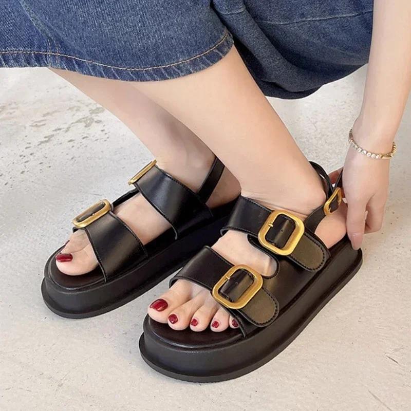 Women s Sandals High Quality Buckle Summer Open Toe Ladies Shoes Solid Outdoor Casual Beach Female Platform Back Strap Sandals
Women s Sandals High Quality Buckle Summer Open Toe Ladies Shoes Solid Outdoor Casual Beach Female Platform Back Strap Sandals
