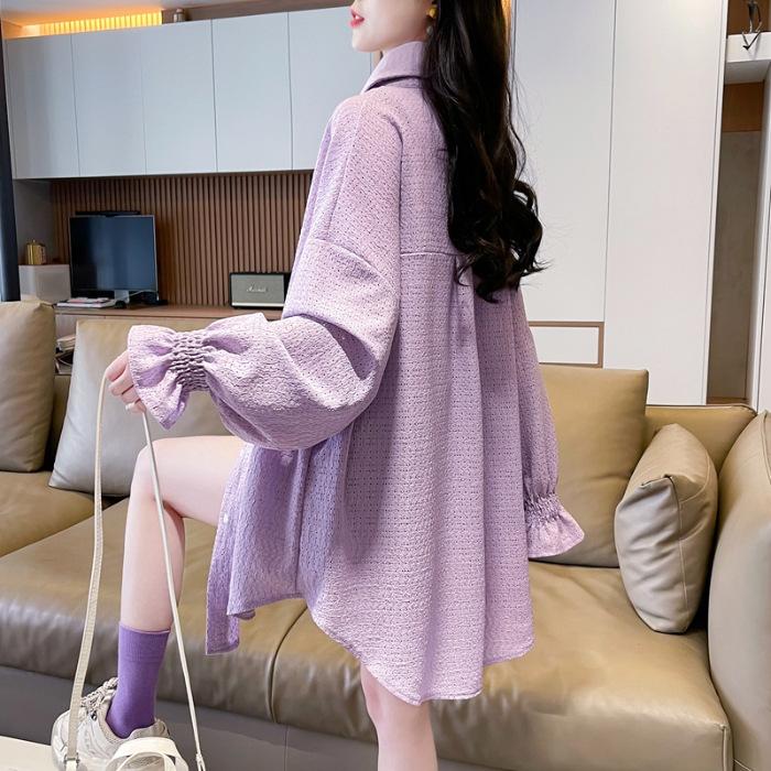 New summer loose POLO collar versatile thin cardigan sunscreen jacket shirt female trend One size fits all фіолетовий
New summer loose POLO collar versatile thin cardigan sunscreen jacket shirt female trend One size fits all фіолетовий