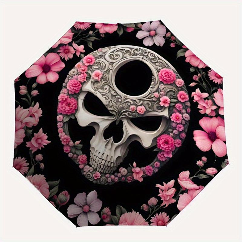 1pc Skull Flowers Automatic Open/close Folding Compact Umbrella, 8-Rib Sturdy Canopy, Lightweight Portable, Everyday Use, Gift, Outdoor Umbrella, Trav
1pc Skull Flowers Automatic Open/close Folding Compact Umbrella, 8-Rib Sturdy Canopy, Lightweight Portable, Everyday Use, Gift, Outdoor Umbrella, Trav