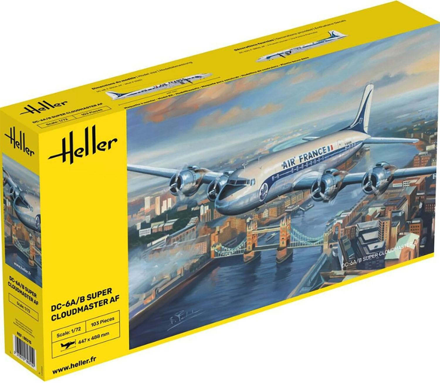 Platz Heller Super Cloudmaster Air France Plastic Model HE80315 1/72 DC-6
Platz Heller Super Cloudmaster Air France Plastic Model HE80315 1/72 DC-6