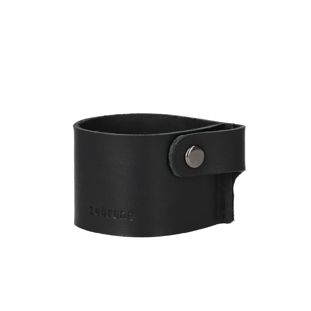 Ручка из кожи зебры Итальянская черная для кофе Сделано в Японии Держатель, Кожа, ZB-LHH-B, Цвет, Коровья кожа, Мельницы, чёрный