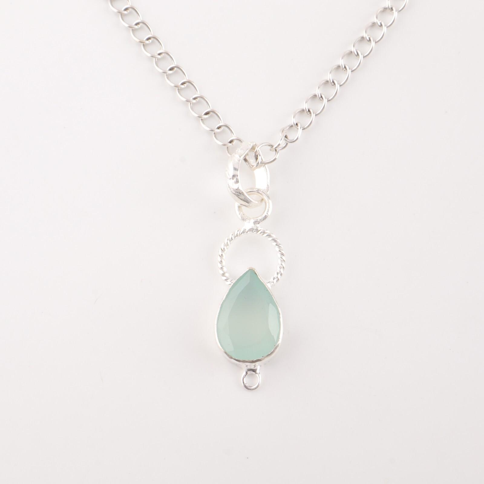 Aqua Chalcedony Gemstone 925 Sterling Silver Jewelry Handmade Boho Pendant 1.40 PP-12-16
Aqua Chalcedony Gemstone 925 Sterling Silver Jewelry Handmade Boho Pendant 1.40 PP-12-16