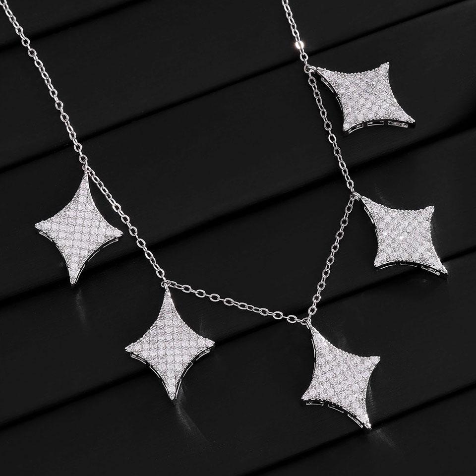 ZAKOL Shiny Zircon Geometric Four-pointed Star Pendant Necklace for Women Luxury Sexy Wedding Party Dressing Accessories
ZAKOL Shiny Zircon Geometric Four-pointed Star Pendant Necklace for Women Luxury Sexy Wedding Party Dressing Accessories