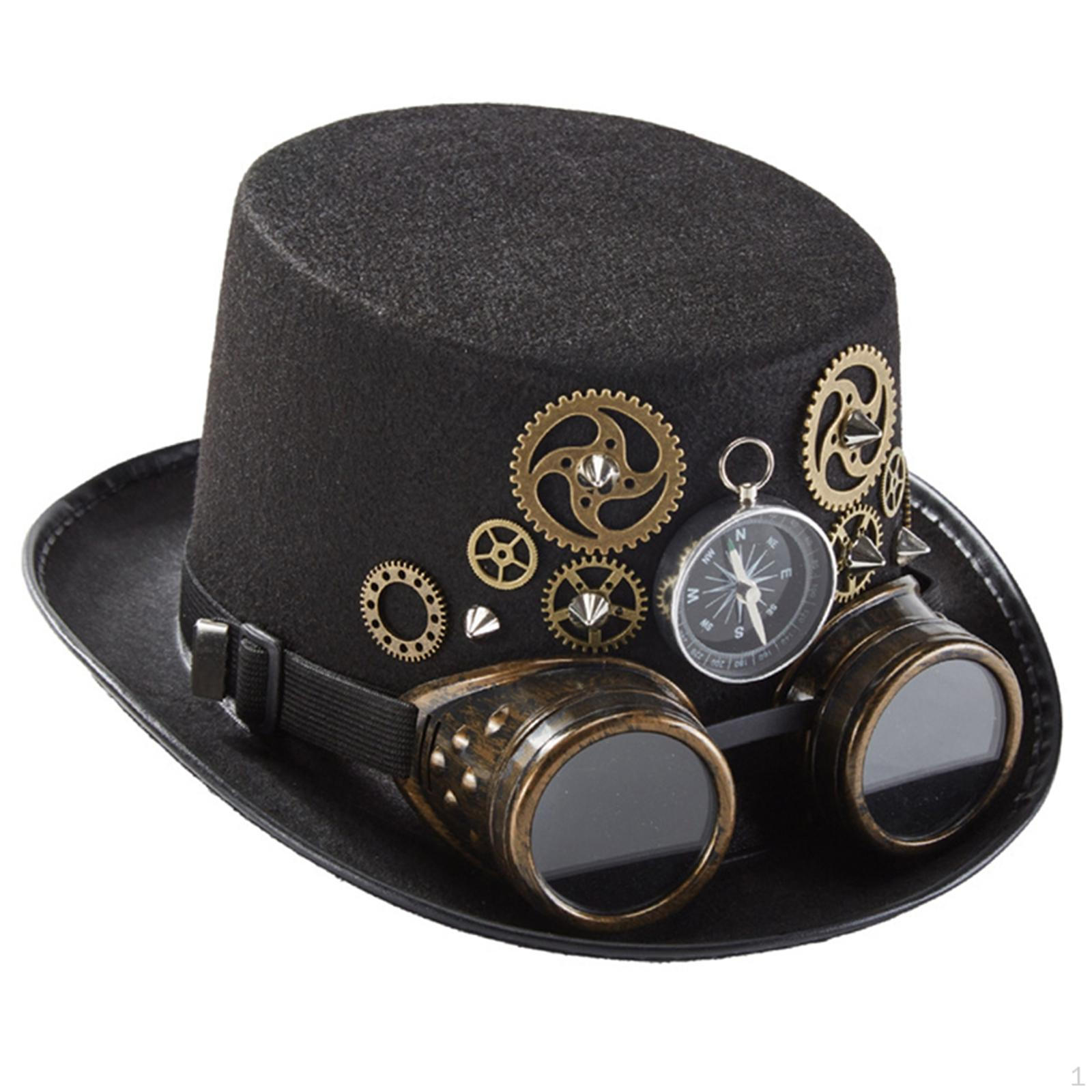 Novelty Steampunk Gears Top Hats Unisex Black Accessories Gothic Rivet Dance Hat Goggles for
Novelty Steampunk Gears Top Hats Unisex Black Accessories Gothic Rivet Dance Hat Goggles for