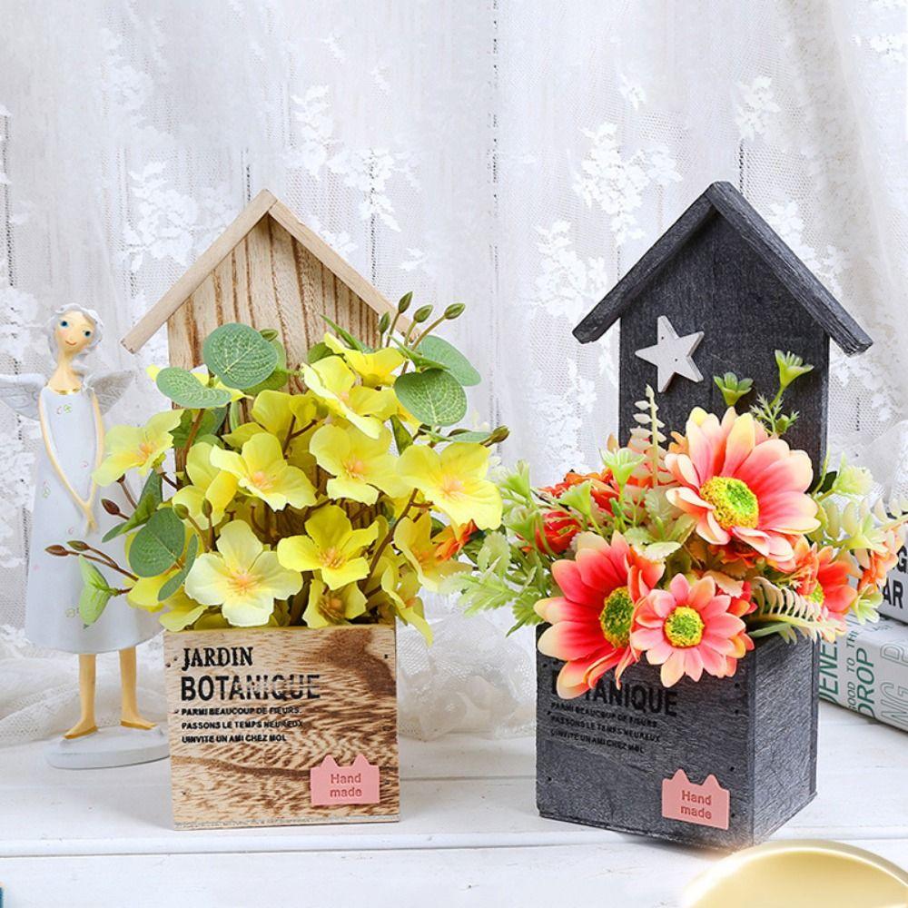 House Shaped Flower Pot Wooden Storage Box Desktop Ornament Pen Holder Miscellaneous Organizer білий
House Shaped Flower Pot Wooden Storage Box Desktop Ornament Pen Holder Miscellaneous Organizer білий