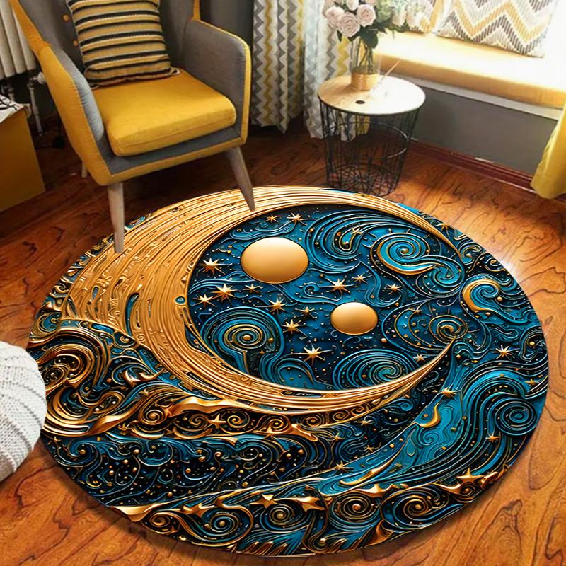 European Style Extremely Intricate Printed Circular Carpet Plant Moon Decorative Floor Protection Mat Living Room Anti Slip Rug 100cm x 100cm
European Style Extremely Intricate Printed Circular Carpet Plant Moon Decorative Floor Protection Mat Living Room Anti Slip Rug 100cm x 100cm