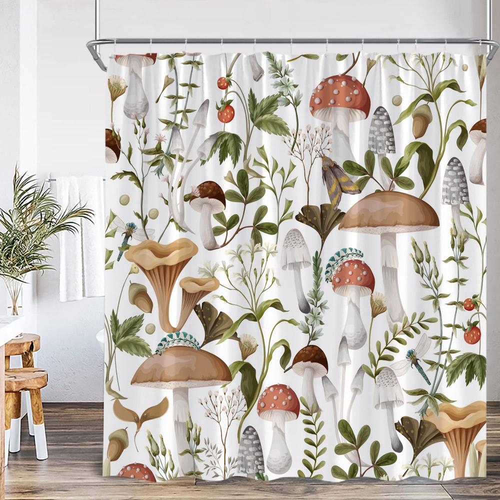 Vintage Mushroom Plant Shower Curtain Leaf Flower Retro Bathroom Decor Herb Polyester Fabric Bathtub Curtain With Hook W60H190(CM)-1 Pcs
Vintage Mushroom Plant Shower Curtain Leaf Flower Retro Bathroom Decor Herb Polyester Fabric Bathtub Curtain With Hook W60H190(CM)-1 Pcs