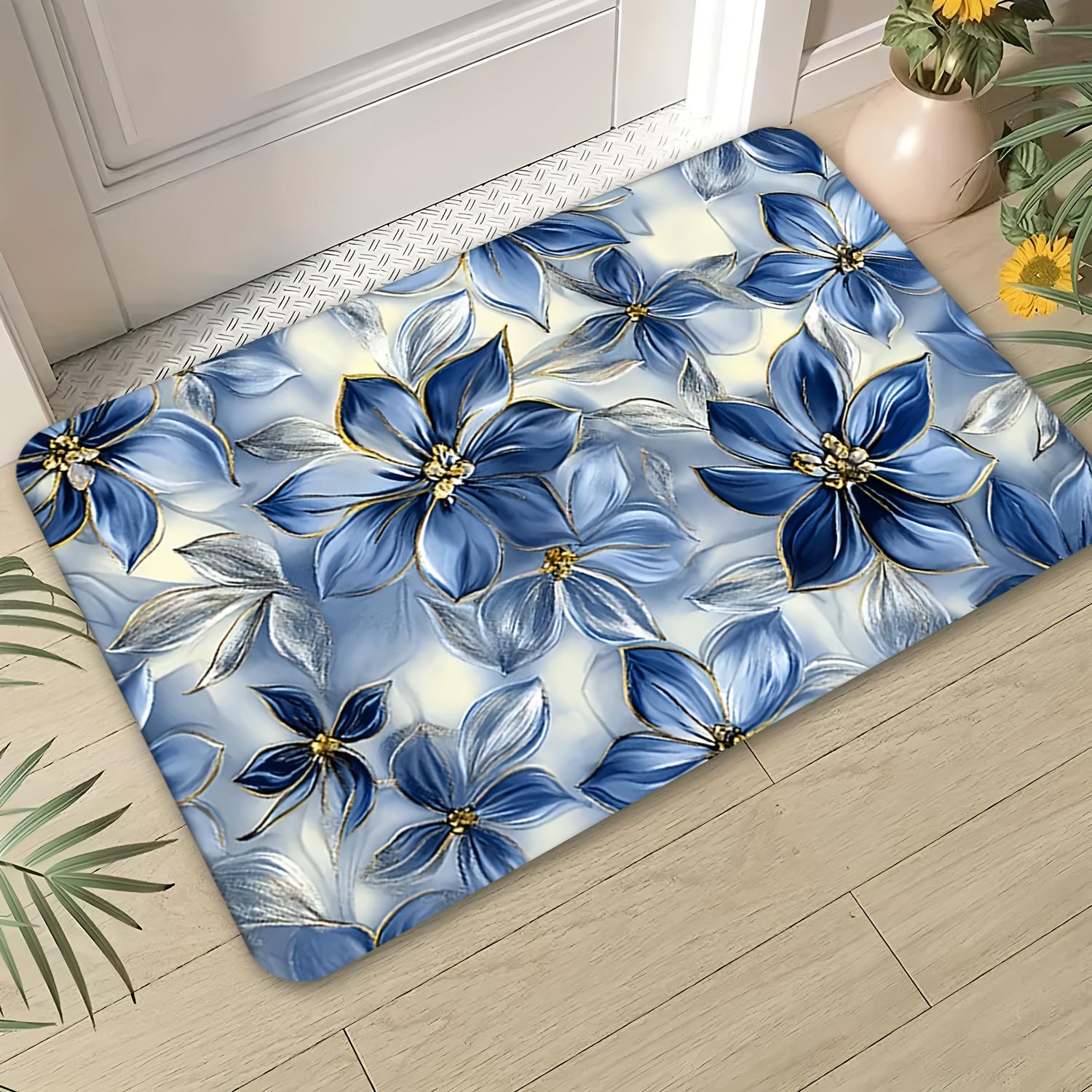 Elegant Blue Floral Rectangular Area Rug, Vintage Farmhouse Non-Slip Washable Floor Runner for Kitchen & Laundry Room, 1PC 40x60cm
Elegant Blue Floral Rectangular Area Rug, Vintage Farmhouse Non-Slip Washable Floor Runner for Kitchen & Laundry Room, 1PC 40x60cm