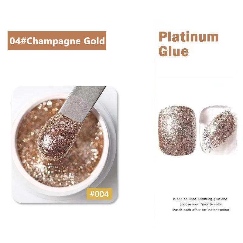 Блестящий нейл-арт Высокоплотный платиновый гель с мелким глиттером и серебряным гелем, Рисование линий и контуров, Бронирующий гель 10ML
Блестящий нейл-арт Высокоплотный платиновый гель с мелким глиттером и серебряным гелем, Рисование линий и контуров, Бронирующий гель 10ML