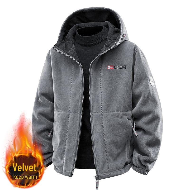 Men s European Size Hooded Fleece Jacket - Thick, Loose Fit, Solid Color Outdoor Sports Coat S сірий колір
Men s European Size Hooded Fleece Jacket - Thick, Loose Fit, Solid Color Outdoor Sports Coat S сірий колір