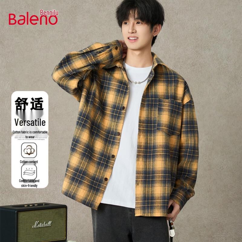 Baleno Men s Plaid Lapel Shirt Jacket L
Baleno Men s Plaid Lapel Shirt Jacket L