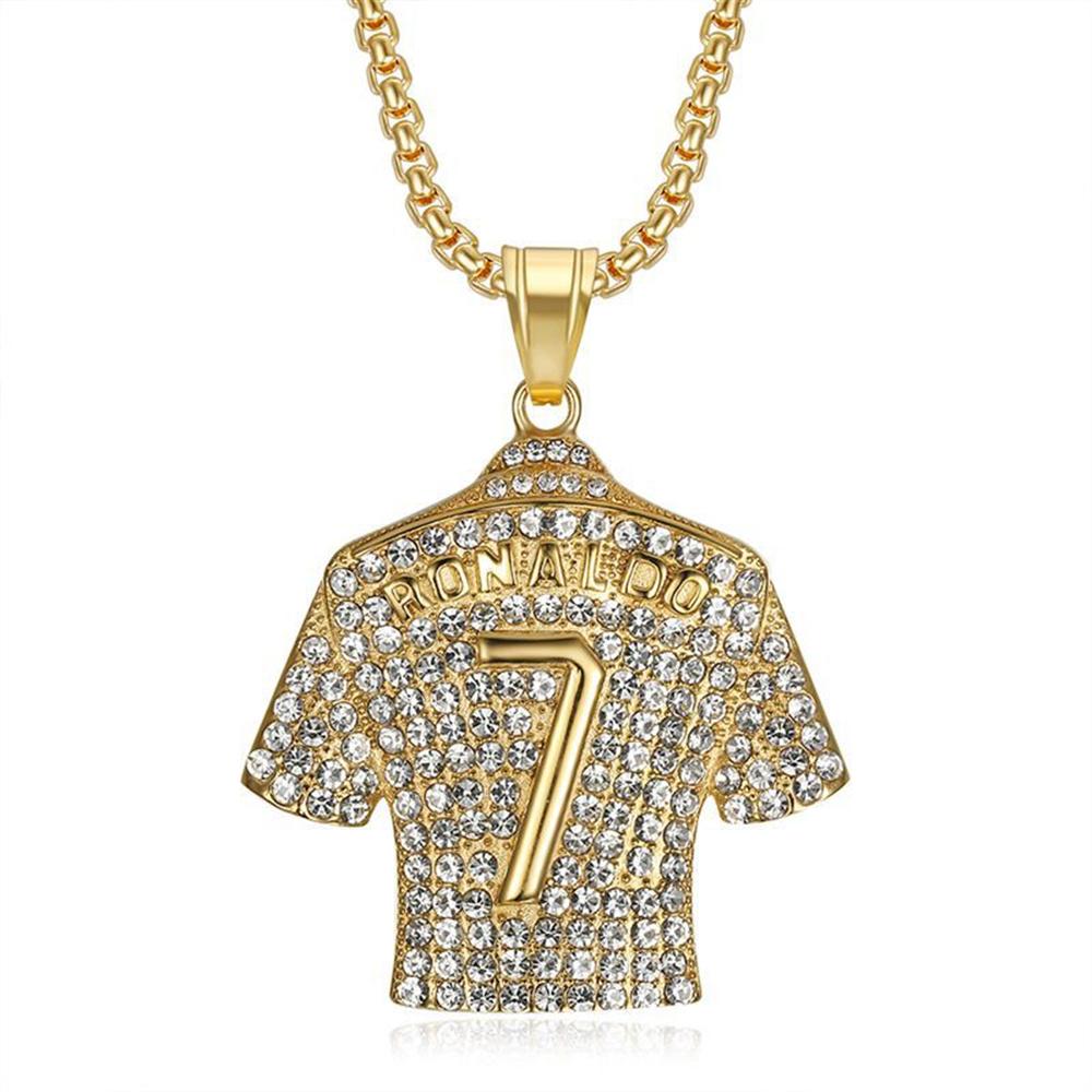 Hip Hop Iced Out Football Jersey Number 7 Pendant Necklace Male Gold Color Stainless Steel Chains for Men Jewelry Dropshipping 60cm
Hip Hop Iced Out Football Jersey Number 7 Pendant Necklace Male Gold Color Stainless Steel Chains for Men Jewelry Dropshipping 60cm