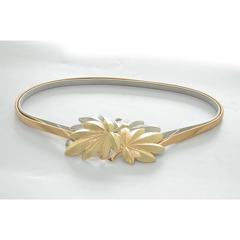 Elastic chain waist belt - women s metal maple leaf buckle decorative skinny belt 65-90 золотой
Elastic chain waist belt - women s metal maple leaf buckle decorative skinny belt 65-90 золотой