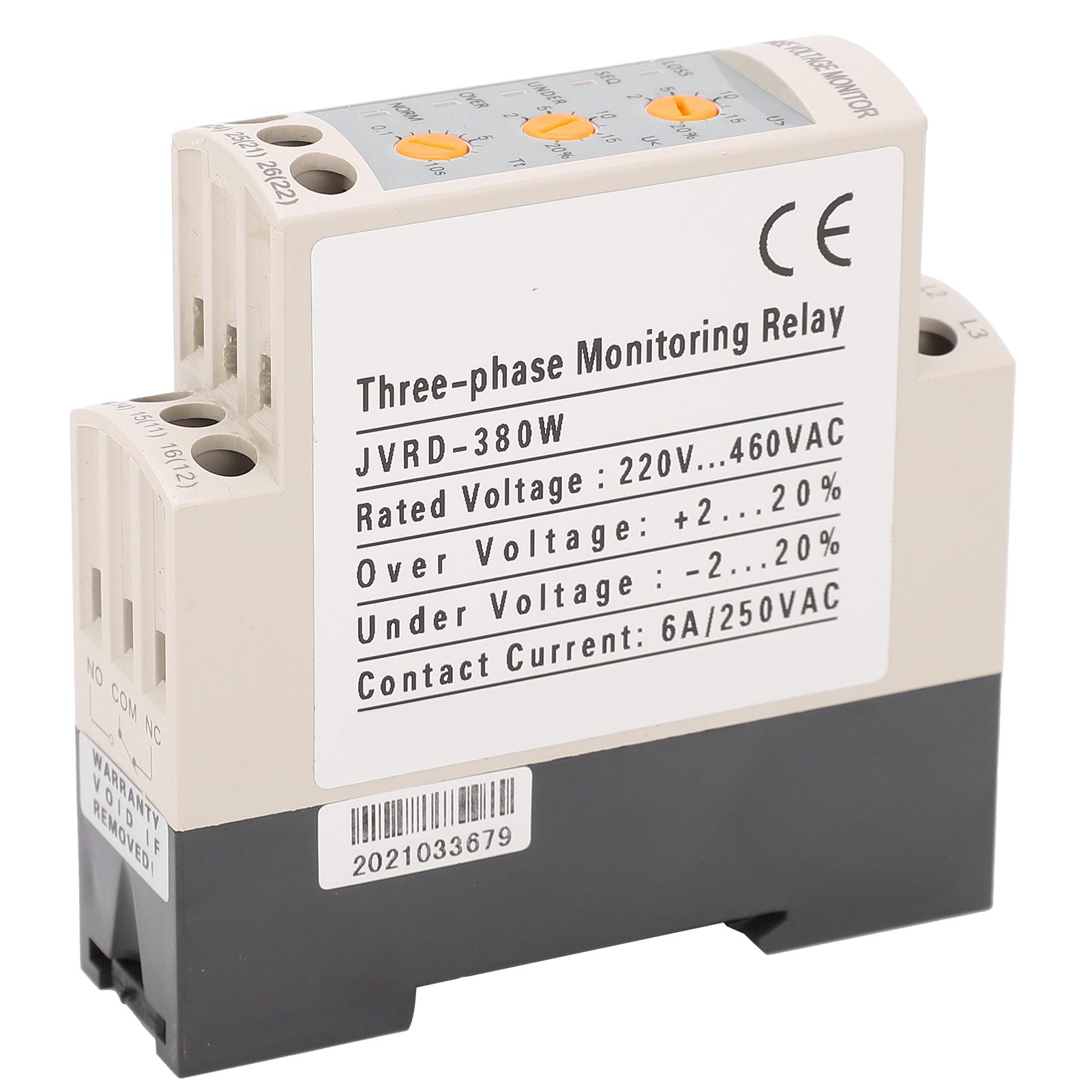 Over Under Voltage Protector Adjustable 3 Phase Monitor Relay JVRD‑380W 380V
Over Under Voltage Protector Adjustable 3 Phase Monitor Relay JVRD‑380W 380V