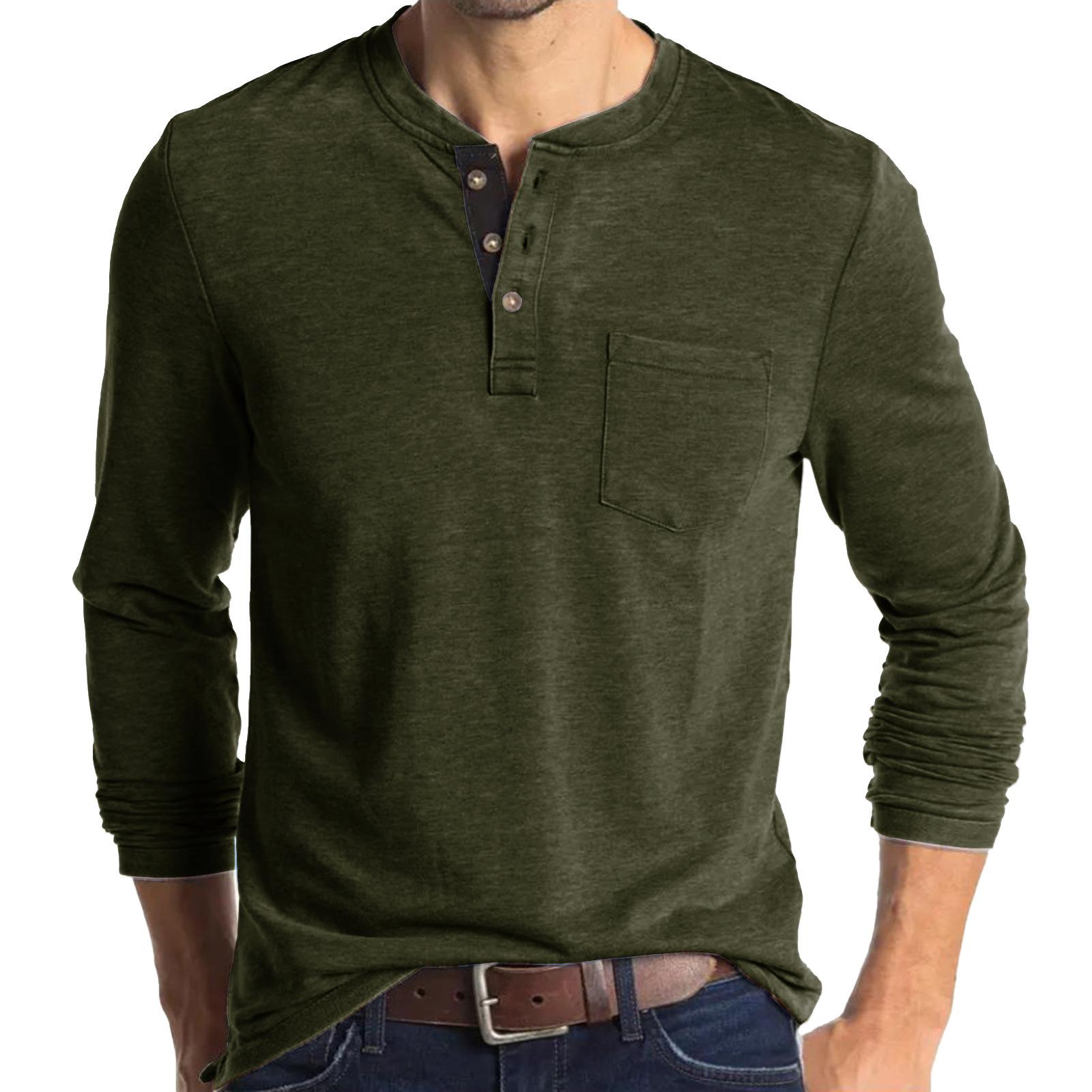 Men s long-sleeved henley shirt, men s vintage T-shirt, three-button colour-block top XXXL армія зелений колір
Men s long-sleeved henley shirt, men s vintage T-shirt, three-button colour-block top XXXL армія зелений колір
