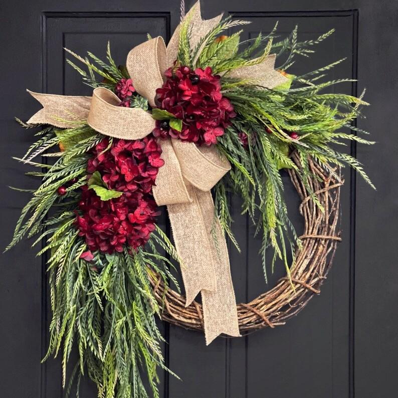 Yihong Hydrangea Wreath Hanging Ornament - Pastoral Farmhouse Style Wall Decoration with Bow
Yihong Hydrangea Wreath Hanging Ornament - Pastoral Farmhouse Style Wall Decoration with Bow