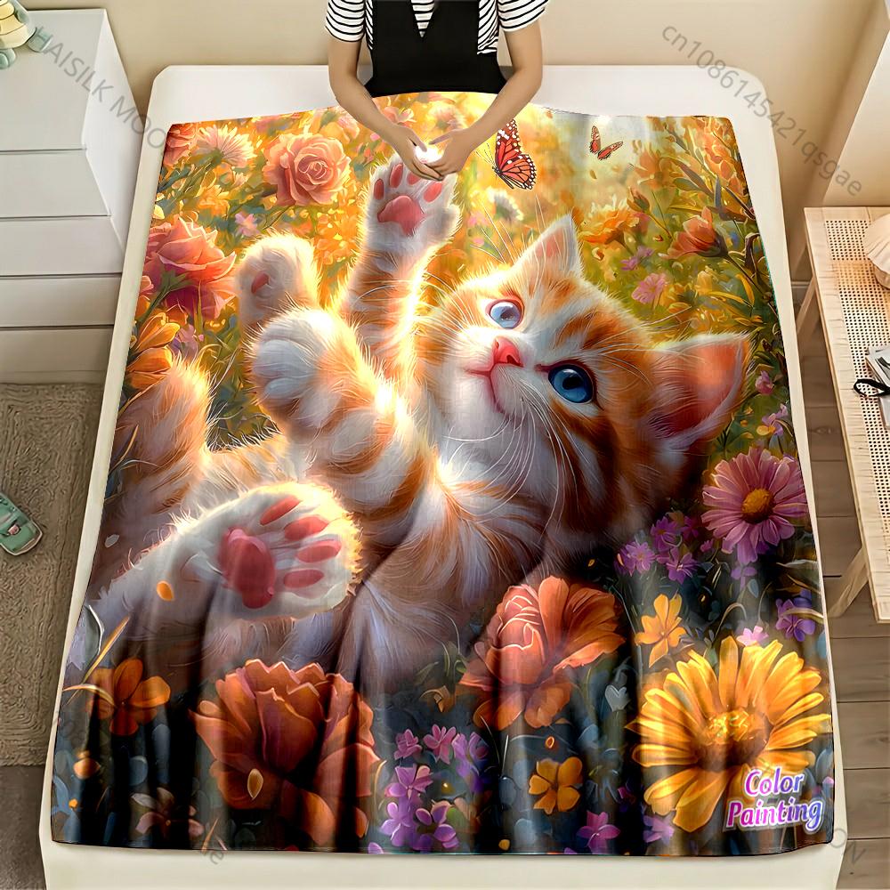 Multi-size Kitten with Colorful Flowers Pattern Blanket Flannel Material Soft Warm for All Seasons Home Outdoor Camping Picnics 75x90cm
Multi-size Kitten with Colorful Flowers Pattern Blanket Flannel Material Soft Warm for All Seasons Home Outdoor Camping Picnics 75x90cm