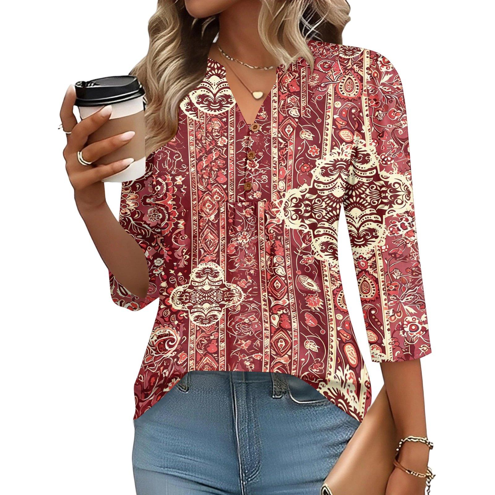 Women’s Fashion Loose Fit Three Quarter Sleeve Top with Vintage Inspired Pattern and Comfortable Soft Fabric for Everyday Wear XL червоний
Women’s Fashion Loose Fit Three Quarter Sleeve Top with Vintage Inspired Pattern and Comfortable Soft Fabric for Everyday Wear XL червоний
