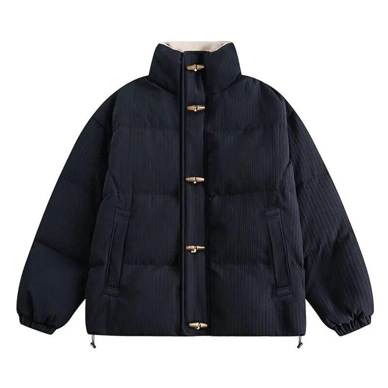 Winter Solid Color Thickened Men s Parka Short Standing Collar Button Casual Loose Top Couple Street Fashion Harajuku Jacket
Winter Solid Color Thickened Men s Parka Short Standing Collar Button Casual Loose Top Couple Street Fashion Harajuku Jacket