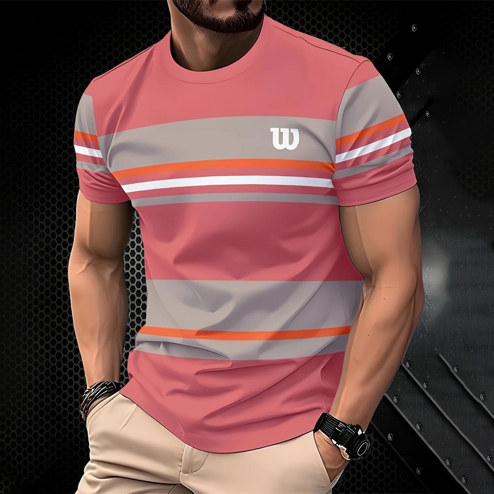 Summer Round Neck 3D Striped Print Top Fashionable Casual Short Sleeved Men s T-shirts XS
Summer Round Neck 3D Striped Print Top Fashionable Casual Short Sleeved Men s T-shirts XS