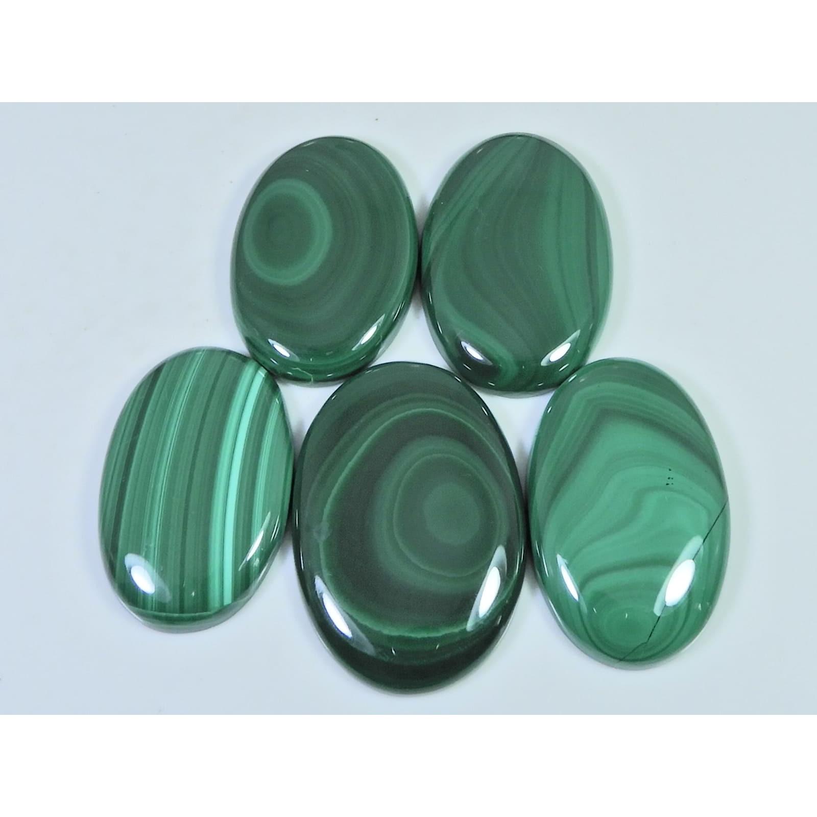 283Cts. Natural Malachite Oval Shape Cabochon Loose Gemstone 5Pcs Lot C-2109
283Cts. Natural Malachite Oval Shape Cabochon Loose Gemstone 5Pcs Lot C-2109