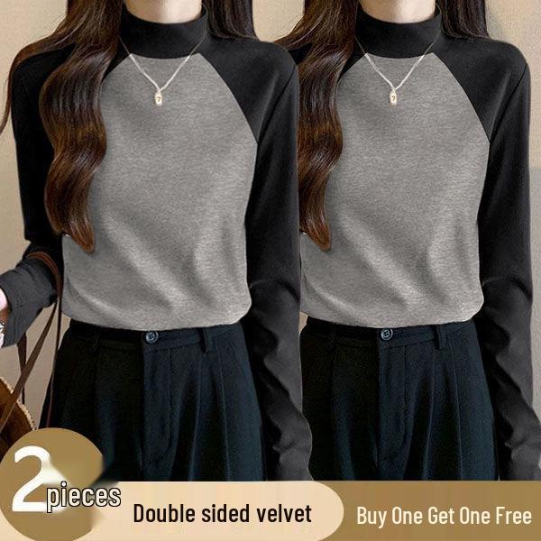 German Velvet Color Block Semi-High Neck Women s Shirt - Winter Warm Slim Fit Elastic Innerwear L (105-115 jin)
German Velvet Color Block Semi-High Neck Women s Shirt - Winter Warm Slim Fit Elastic Innerwear L (105-115 jin)