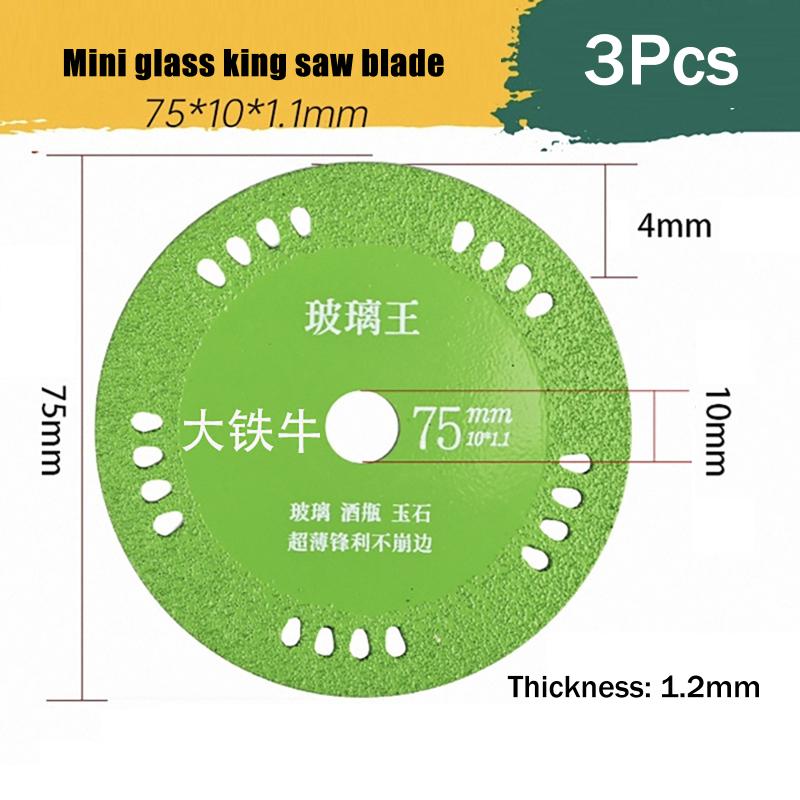 Glass Cutting Disc 75Mm/3Inch Ultra-Thin Saw Blade Jade Wine Bottle Ceramic Polish Blade Angle Grinder Machine A4
Glass Cutting Disc 75Mm/3Inch Ultra-Thin Saw Blade Jade Wine Bottle Ceramic Polish Blade Angle Grinder Machine A4