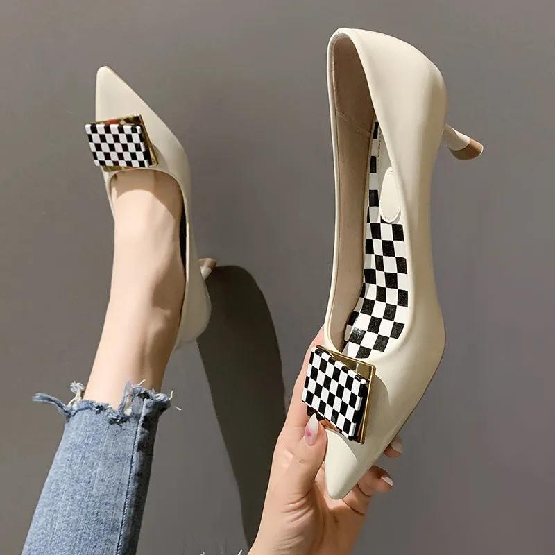 Cresfimix Femmes Talons Hauts Women Fashion Plaid High Quality Pointed Toe Pu Leather Spring Slip on Stiletto Heels Shoes A304 35
Cresfimix Femmes Talons Hauts Women Fashion Plaid High Quality Pointed Toe Pu Leather Spring Slip on Stiletto Heels Shoes A304 35