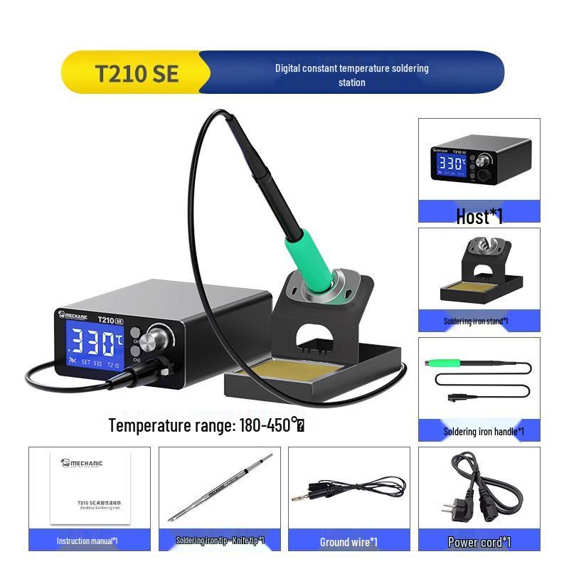 Digital Constant Temperature T210SE Soldering Station - Button Control Electric Soldering Iron for Mobile Phone Repair.
Digital Constant Temperature T210SE Soldering Station - Button Control Electric Soldering Iron for Mobile Phone Repair.