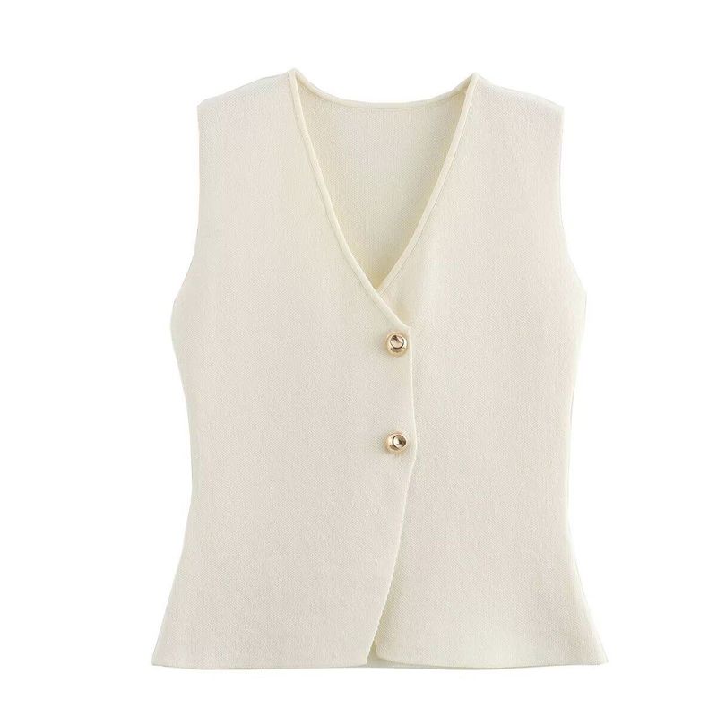 European and American Cross-Border Women s Clothing 2024 Summer New Products V-Neck Gold Button Knitted Vest + Pleated Skirt Milky White Vest S
European and American Cross-Border Women s Clothing 2024 Summer New Products V-Neck Gold Button Knitted Vest + Pleated Skirt Milky White Vest S
