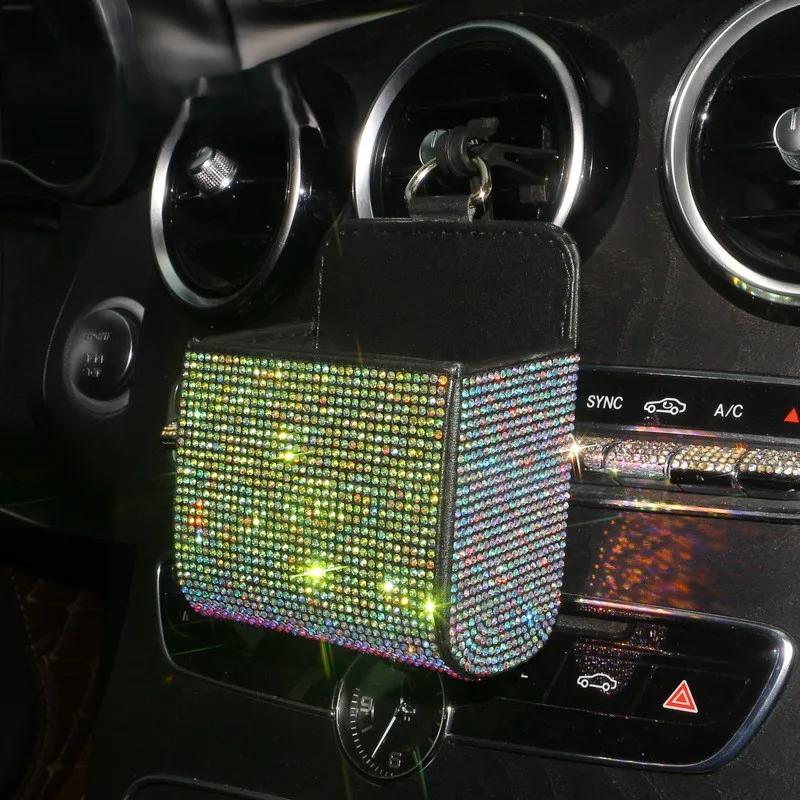 Leather Rhinestone Car Air Vent Clip Leather Storage Bag Mobile Phone Earphone Key Glasses Storage Bag Holder For Documents
Leather Rhinestone Car Air Vent Clip Leather Storage Bag Mobile Phone Earphone Key Glasses Storage Bag Holder For Documents