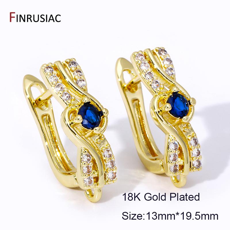 18K Gold Plated Brsss Shvenzy Earrings Fastener Hooks Clasps,Blue Zircon EarWire Fixture For DIY Earrings Making Accessories 1 pair
18K Gold Plated Brsss Shvenzy Earrings Fastener Hooks Clasps,Blue Zircon EarWire Fixture For DIY Earrings Making Accessories 1 pair