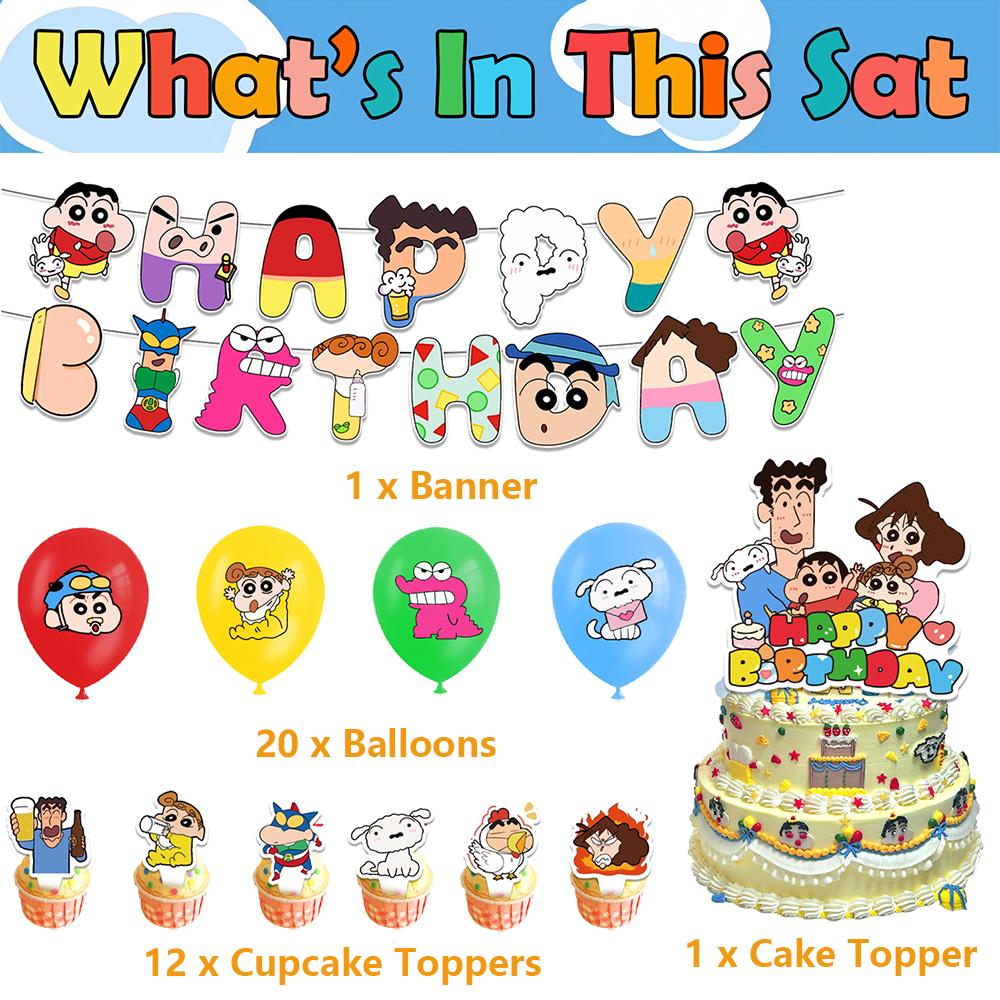 Новый набор из 34 предметов для вечеринки Crayon Shin-chan, включая баннер, топперы для торта, воздушные шары
Новый набор из 34 предметов для вечеринки Crayon Shin-chan, включая баннер, топперы для торта, воздушные шары