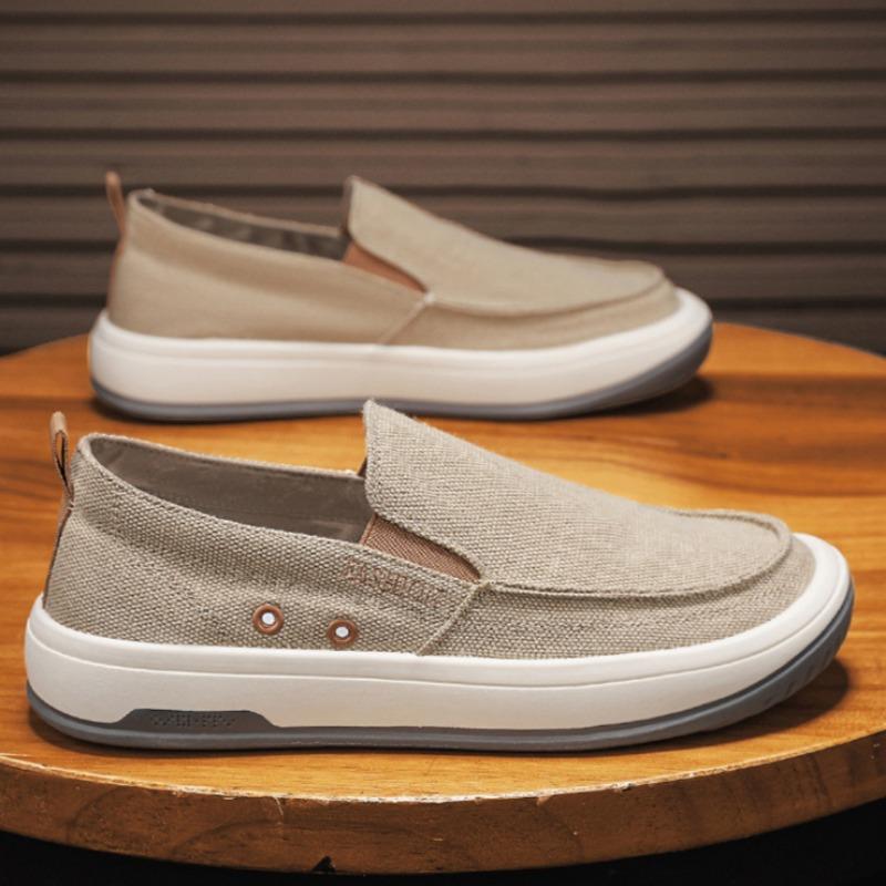 Модная весенняя мужская тканевая обувь Lefu Shoes Удобная дышащая обувь для отдыха на все времена из ледяного шелка Мужская летняя обувь 44 хаки