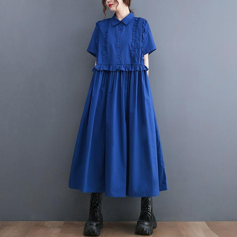 Summer Literary and Artistic Large Size Loose and Thin Western Style Short-sleeved Waist Stitching Mid-length Dress onesize синій
Summer Literary and Artistic Large Size Loose and Thin Western Style Short-sleeved Waist Stitching Mid-length Dress onesize синій