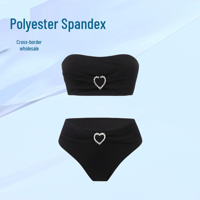 European & American Strapless Solid Color Bikini: Sexy Two-Piece Swimwear Medium чорний
European & American Strapless Solid Color Bikini: Sexy Two-Piece Swimwear Medium чорний