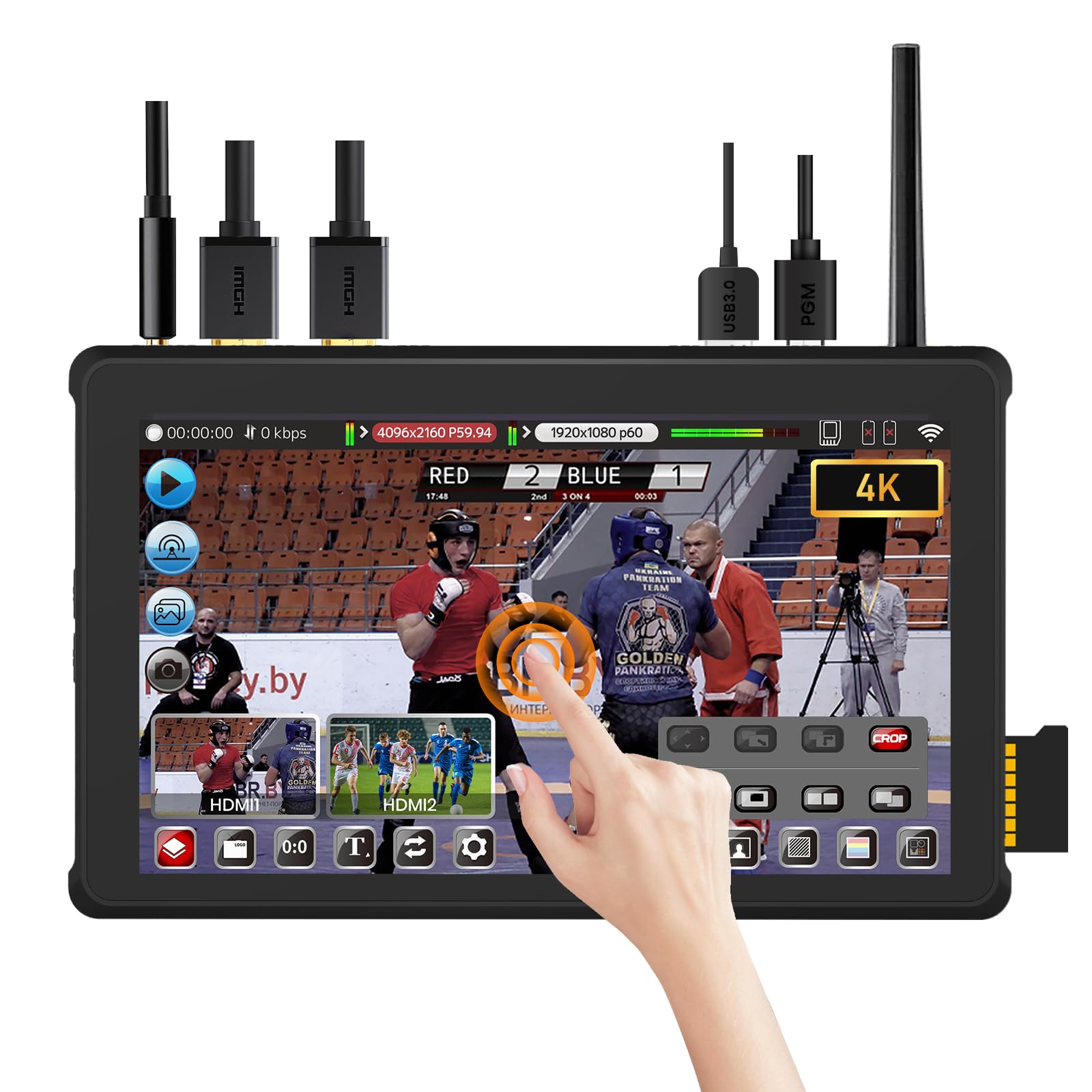 TARION 4in1 Camera Video Switcher Capture Board Camera Field Monitor Video 4K HDMI PGM Focus Assist High Speed Transfer Low Commentary Microphone
TARION 4in1 Camera Video Switcher Capture Board Camera Field Monitor Video 4K HDMI PGM Focus Assist High Speed Transfer Low Commentary Microphone