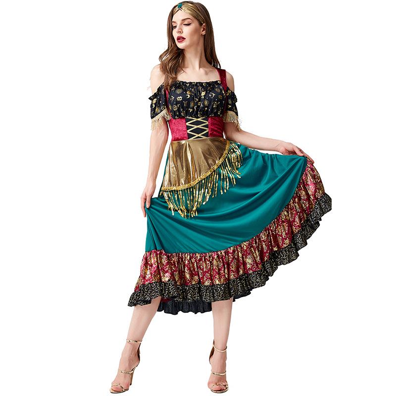 Halloween Flamenco Costume: STARDUST GYPSY Fortune Teller for Stage Performance Medium зелений/червоний
Halloween Flamenco Costume: STARDUST GYPSY Fortune Teller for Stage Performance Medium зелений/червоний