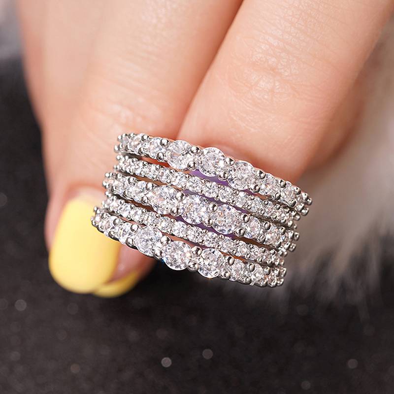 Huitan Sparkling Multi-layer Rings for Women Luxury Finger Accessories Wedding Engagement Charming Female Zircon with Shiny CZ 8
Huitan Sparkling Multi-layer Rings for Women Luxury Finger Accessories Wedding Engagement Charming Female Zircon with Shiny CZ 8