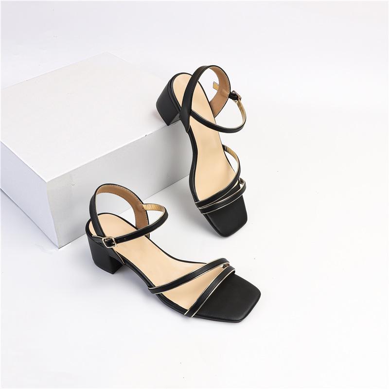Women s sandals new square head word with black gold edge simple fashion thick heel sandals women 43
Women s sandals new square head word with black gold edge simple fashion thick heel sandals women 43