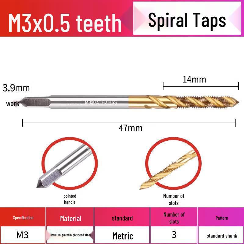 Super Hard Spiral Titanium-Plated Tap Drill Bit
Super Hard Spiral Titanium-Plated Tap Drill Bit