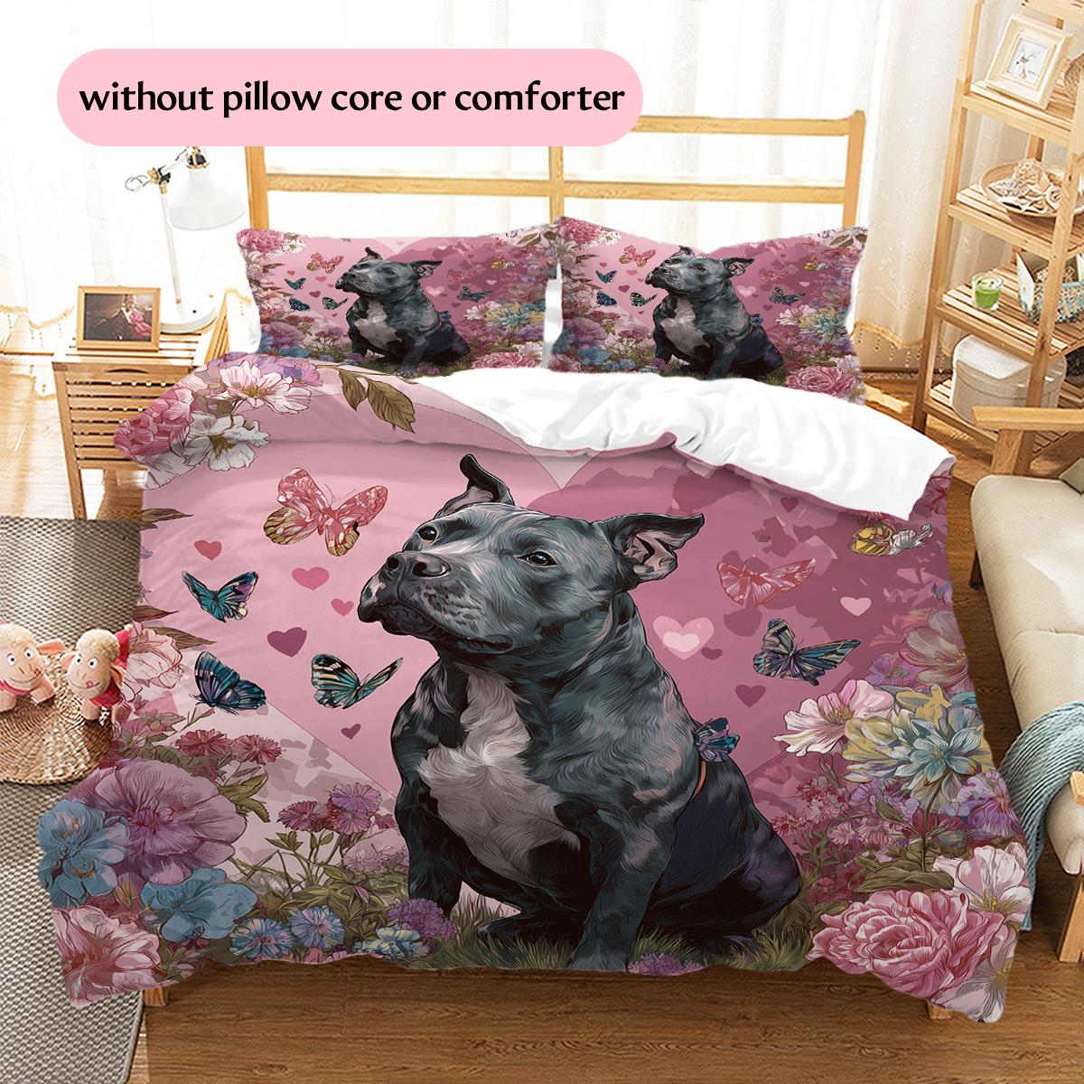 Pink Pitbull Pattern Bedding Home Decoration Birthday Gift (1 * duvet cover + 2 * pillowcase, without core) 135x200cm
Pink Pitbull Pattern Bedding Home Decoration Birthday Gift (1 * duvet cover + 2 * pillowcase, without core) 135x200cm