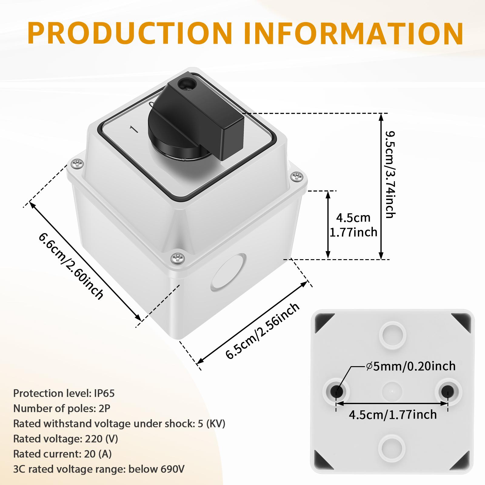 Universal Rotary Cam Selector Changeover Switch LW26-20 220V 20A 3 Position 2 Phase 8 Terminals, with Master Switch Exterior B
Universal Rotary Cam Selector Changeover Switch LW26-20 220V 20A 3 Position 2 Phase 8 Terminals, with Master Switch Exterior B