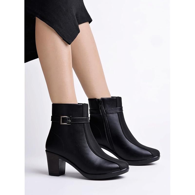 Women S Black Faux Leather Ankle Boots With Mid Heel And Buckle Strap Side Zipper Comfort Booties For Fall & Winter Eu4 7 UK чёрный
Women S Black Faux Leather Ankle Boots With Mid Heel And Buckle Strap Side Zipper Comfort Booties For Fall & Winter Eu4 7 UK чёрный