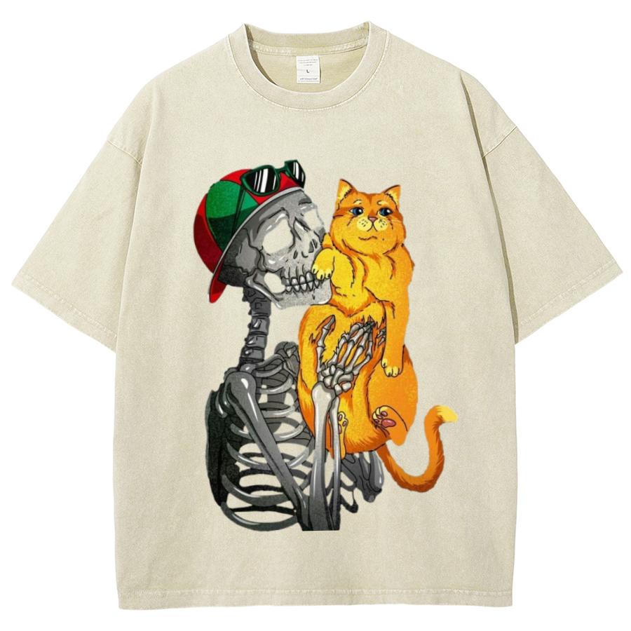 Летняя женская футболка белая оверсайз с принтом кота-черепа топ унисекс смешная повседневная ретро с коротким рукавом распродажа женской одежды 3XL
Летняя женская футболка белая оверсайз с принтом кота-черепа топ унисекс смешная повседневная ретро с коротким рукавом распродажа женской одежды 3XL