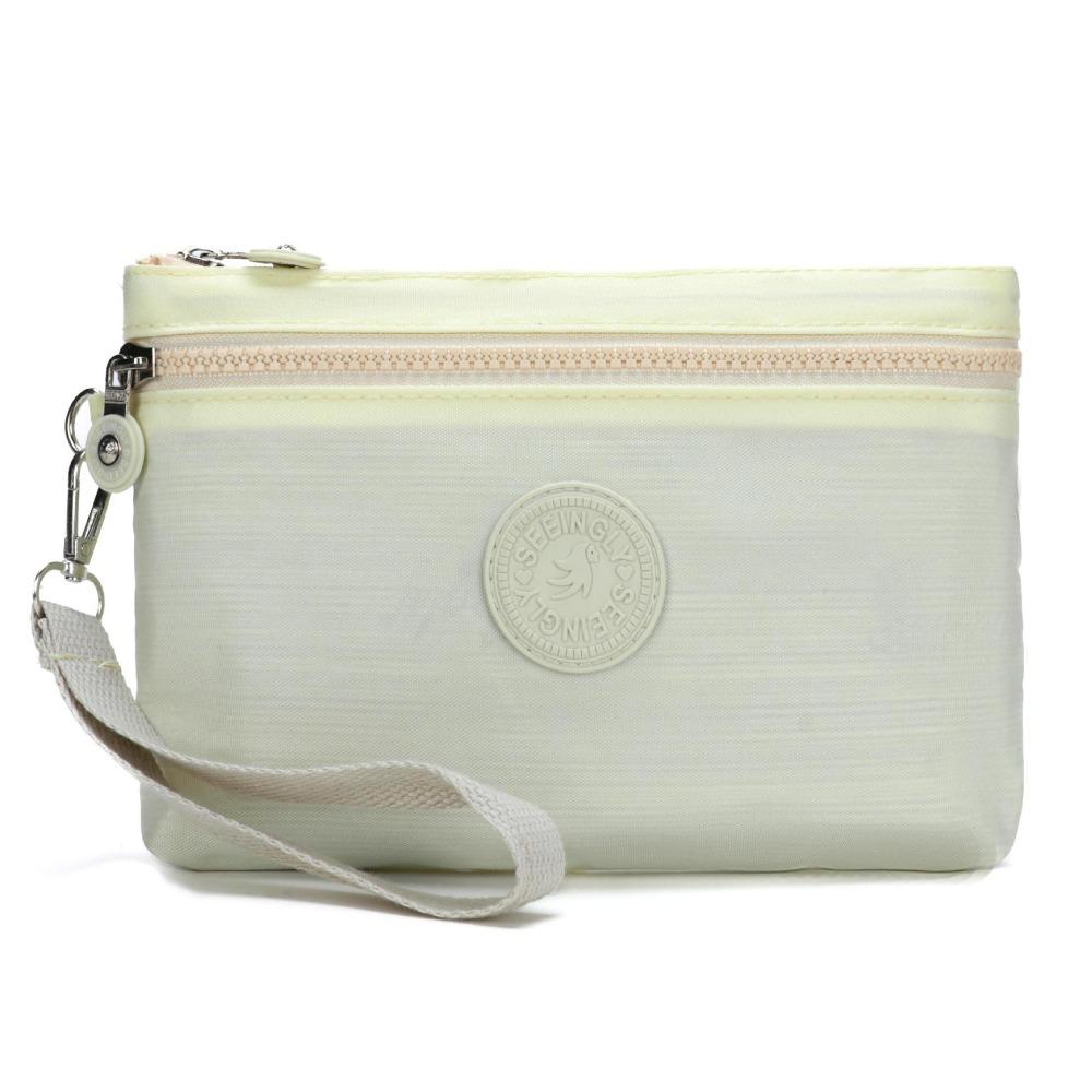 Косметичка Однотонная Кошелек для монет Большая вместимость Маленькая сумка для телефона Сумка на запястье для телефона Путешествия бежевый