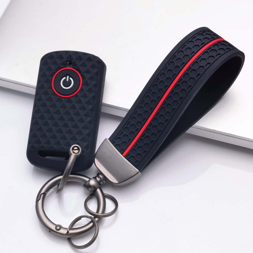 Silicone Car Key Cover Case with Wrist Keychain Fit for Yamaha Nmax NVX Aerox Xmax Qbix R15 V3 Mio Gravis Fazzio Filano Soul GT чорний
Silicone Car Key Cover Case with Wrist Keychain Fit for Yamaha Nmax NVX Aerox Xmax Qbix R15 V3 Mio Gravis Fazzio Filano Soul GT чорний
